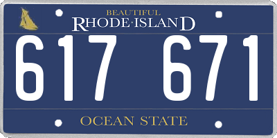 RI license plate 617671
