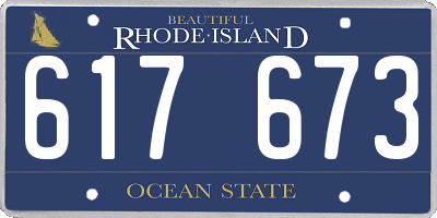 RI license plate 617673