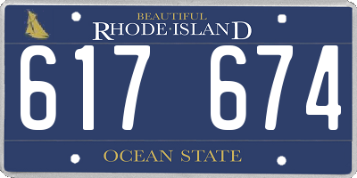 RI license plate 617674