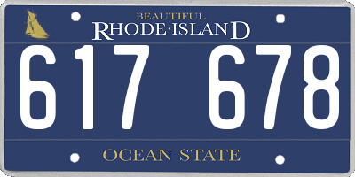 RI license plate 617678