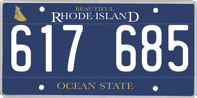 RI license plate 617685