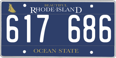 RI license plate 617686