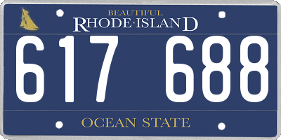 RI license plate 617688