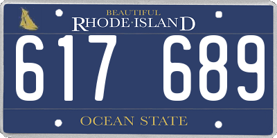 RI license plate 617689