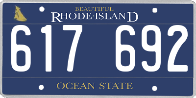 RI license plate 617692