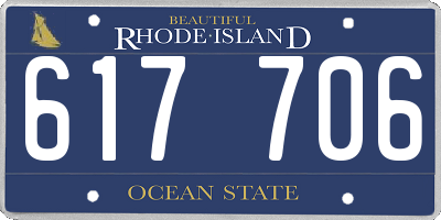RI license plate 617706
