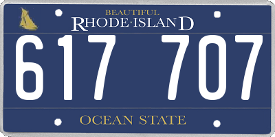 RI license plate 617707