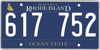RI license plate 617752