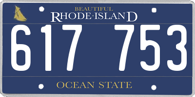 RI license plate 617753