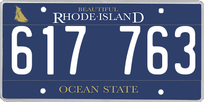 RI license plate 617763