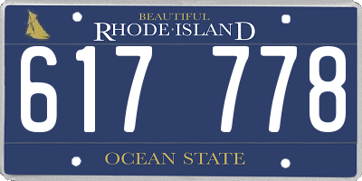 RI license plate 617778