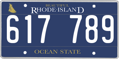 RI license plate 617789