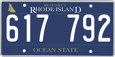 RI license plate 617792
