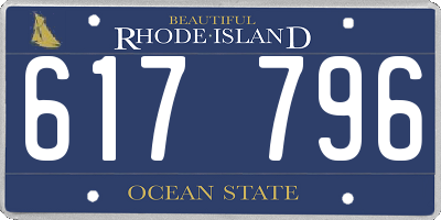 RI license plate 617796