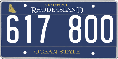RI license plate 617800