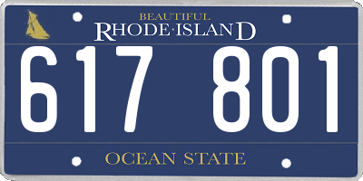 RI license plate 617801