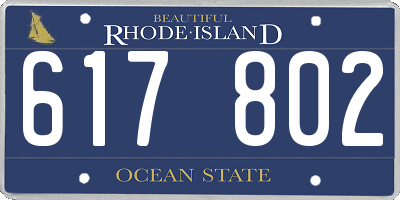 RI license plate 617802