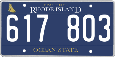 RI license plate 617803