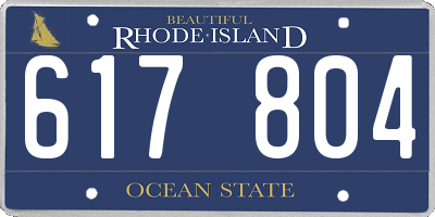 RI license plate 617804