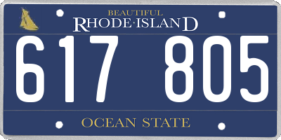RI license plate 617805