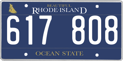 RI license plate 617808