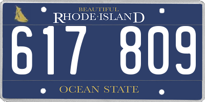 RI license plate 617809