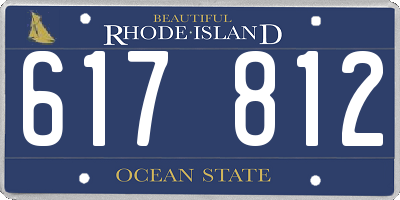 RI license plate 617812
