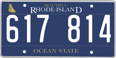 RI license plate 617814