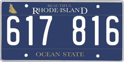 RI license plate 617816