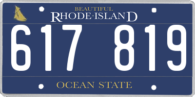 RI license plate 617819