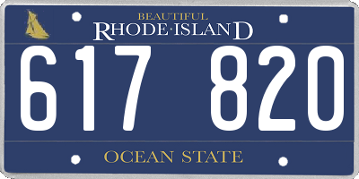 RI license plate 617820