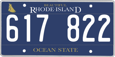 RI license plate 617822