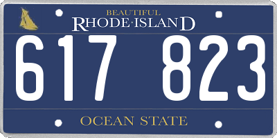 RI license plate 617823
