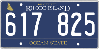 RI license plate 617825