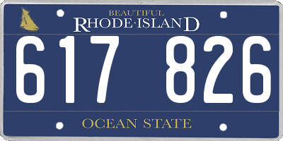 RI license plate 617826