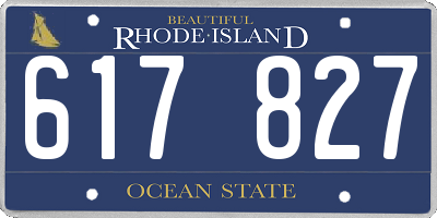 RI license plate 617827