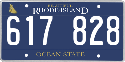 RI license plate 617828