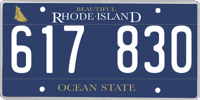 RI license plate 617830
