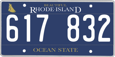 RI license plate 617832