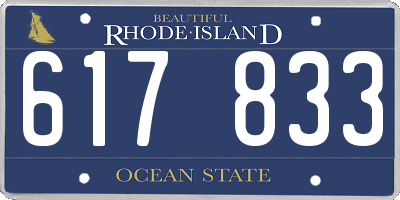 RI license plate 617833