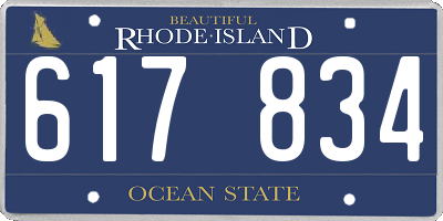 RI license plate 617834
