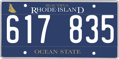 RI license plate 617835