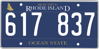 RI license plate 617837