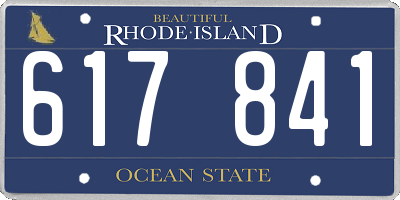 RI license plate 617841