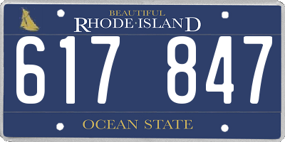 RI license plate 617847