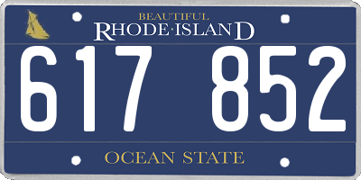 RI license plate 617852