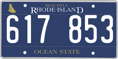 RI license plate 617853