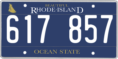 RI license plate 617857