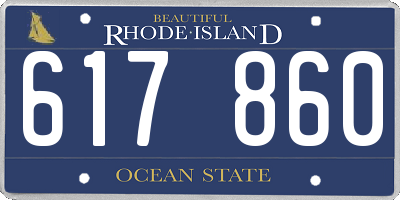 RI license plate 617860