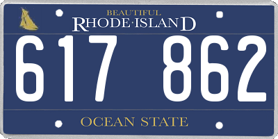 RI license plate 617862